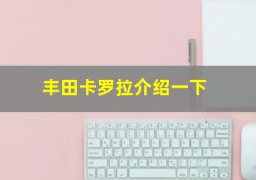 丰田卡罗拉介绍一下