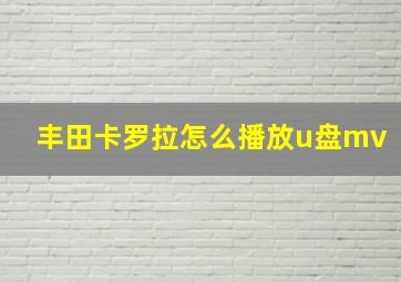 丰田卡罗拉怎么播放u盘mv