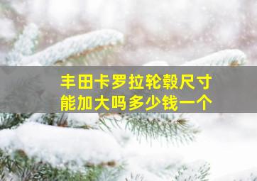 丰田卡罗拉轮毂尺寸能加大吗多少钱一个