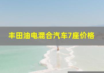 丰田油电混合汽车7座价格