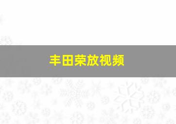 丰田荣放视频