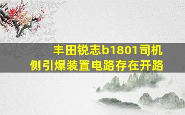 丰田锐志b1801司机侧引爆装置电路存在开路