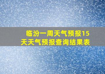 临汾一周天气预报15天天气预报查询结果表