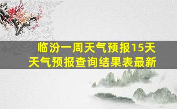 临汾一周天气预报15天天气预报查询结果表最新