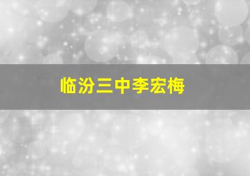 临汾三中李宏梅