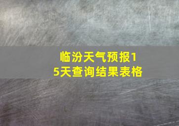 临汾天气预报15天查询结果表格