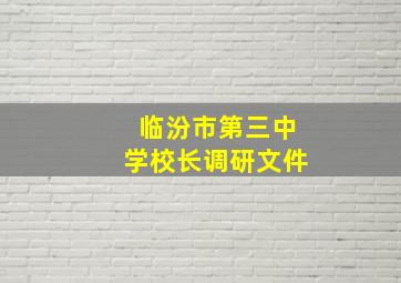 临汾市第三中学校长调研文件