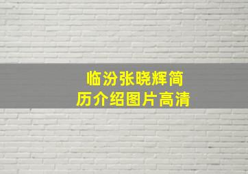 临汾张晓辉简历介绍图片高清