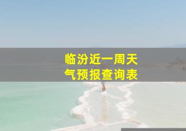 临汾近一周天气预报查询表