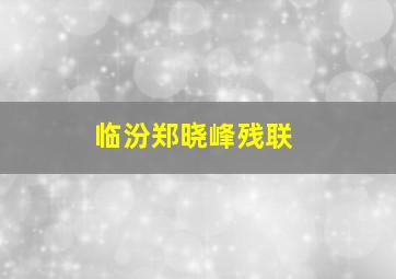 临汾郑晓峰残联