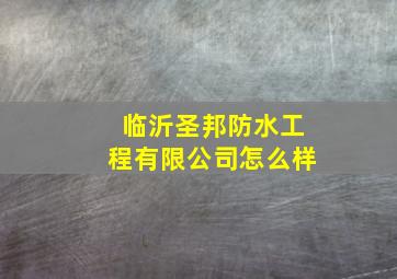 临沂圣邦防水工程有限公司怎么样