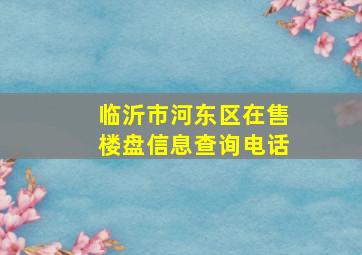 临沂市河东区在售楼盘信息查询电话