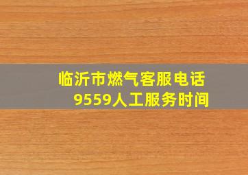 临沂市燃气客服电话9559人工服务时间