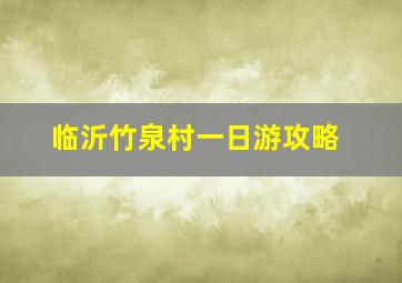 临沂竹泉村一日游攻略