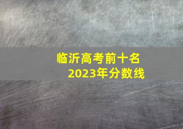 临沂高考前十名2023年分数线