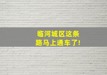 临河城区这条路马上通车了!