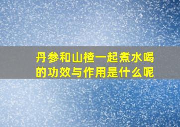 丹参和山楂一起煮水喝的功效与作用是什么呢