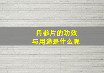 丹参片的功效与用途是什么呢