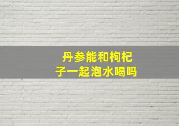 丹参能和枸杞子一起泡水喝吗