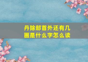 丹除部首外还有几画是什么字怎么读