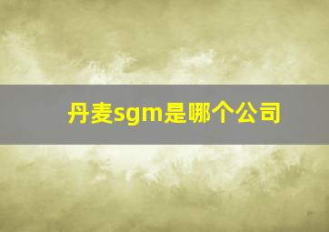 丹麦sgm是哪个公司