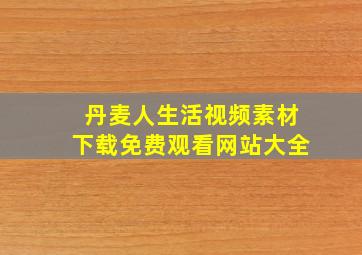 丹麦人生活视频素材下载免费观看网站大全