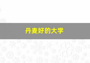 丹麦好的大学