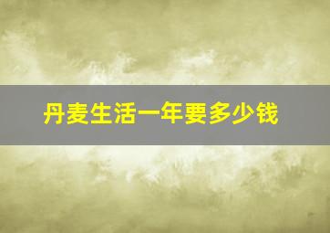 丹麦生活一年要多少钱