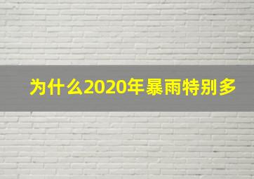 为什么2020年暴雨特别多