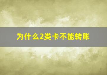 为什么2类卡不能转账