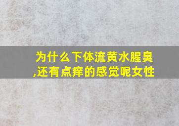 为什么下体流黄水腥臭,还有点痒的感觉呢女性