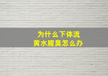 为什么下体流黄水腥臭怎么办