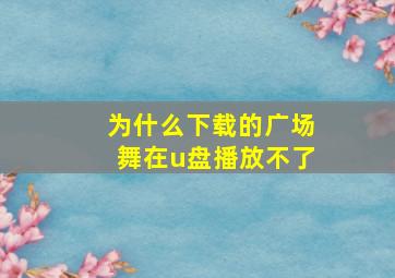 为什么下载的广场舞在u盘播放不了