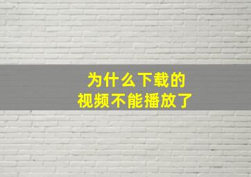 为什么下载的视频不能播放了