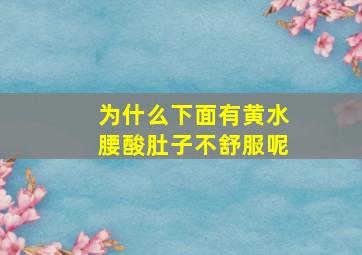 为什么下面有黄水腰酸肚子不舒服呢