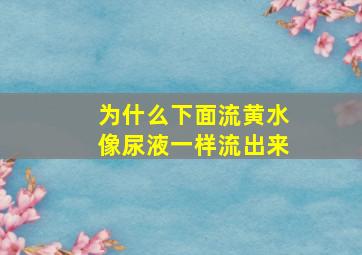 为什么下面流黄水像尿液一样流出来