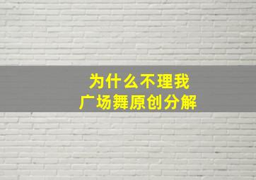 为什么不理我广场舞原创分解