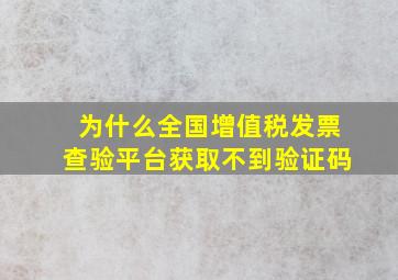 为什么全国增值税发票查验平台获取不到验证码