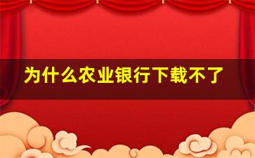 为什么农业银行下载不了