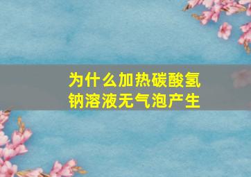 为什么加热碳酸氢钠溶液无气泡产生