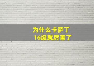 为什么卡萨丁16级就厉害了