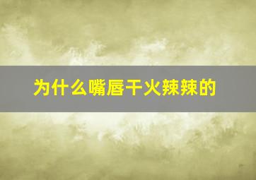 为什么嘴唇干火辣辣的