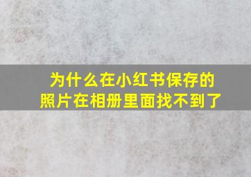 为什么在小红书保存的照片在相册里面找不到了