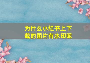 为什么小红书上下载的图片有水印呢