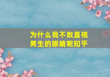 为什么我不敢直视男生的眼睛呢知乎