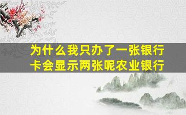 为什么我只办了一张银行卡会显示两张呢农业银行