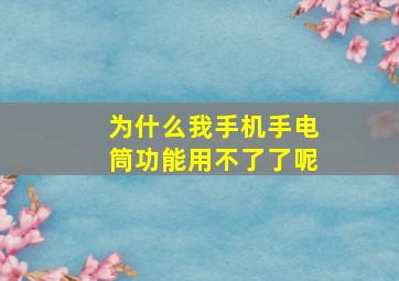 为什么我手机手电筒功能用不了了呢