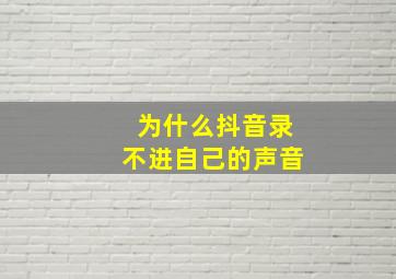 为什么抖音录不进自己的声音