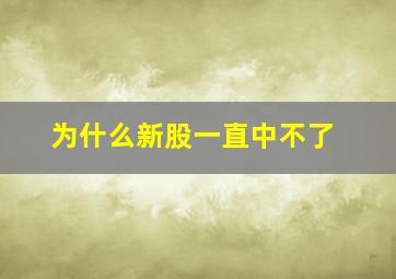 为什么新股一直中不了