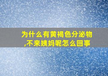 为什么有黄褐色分泌物,不来姨妈呢怎么回事